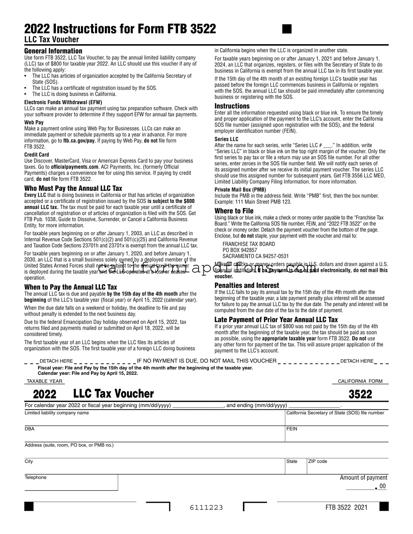 Fill in Your California 3522 Template