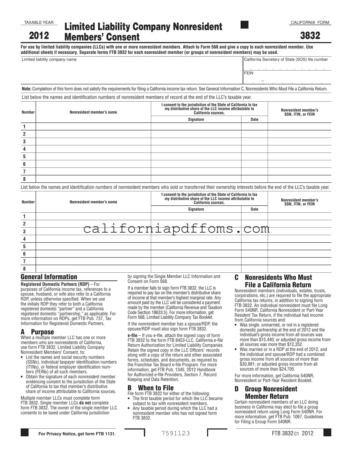 Fill in Your California 3832 Template