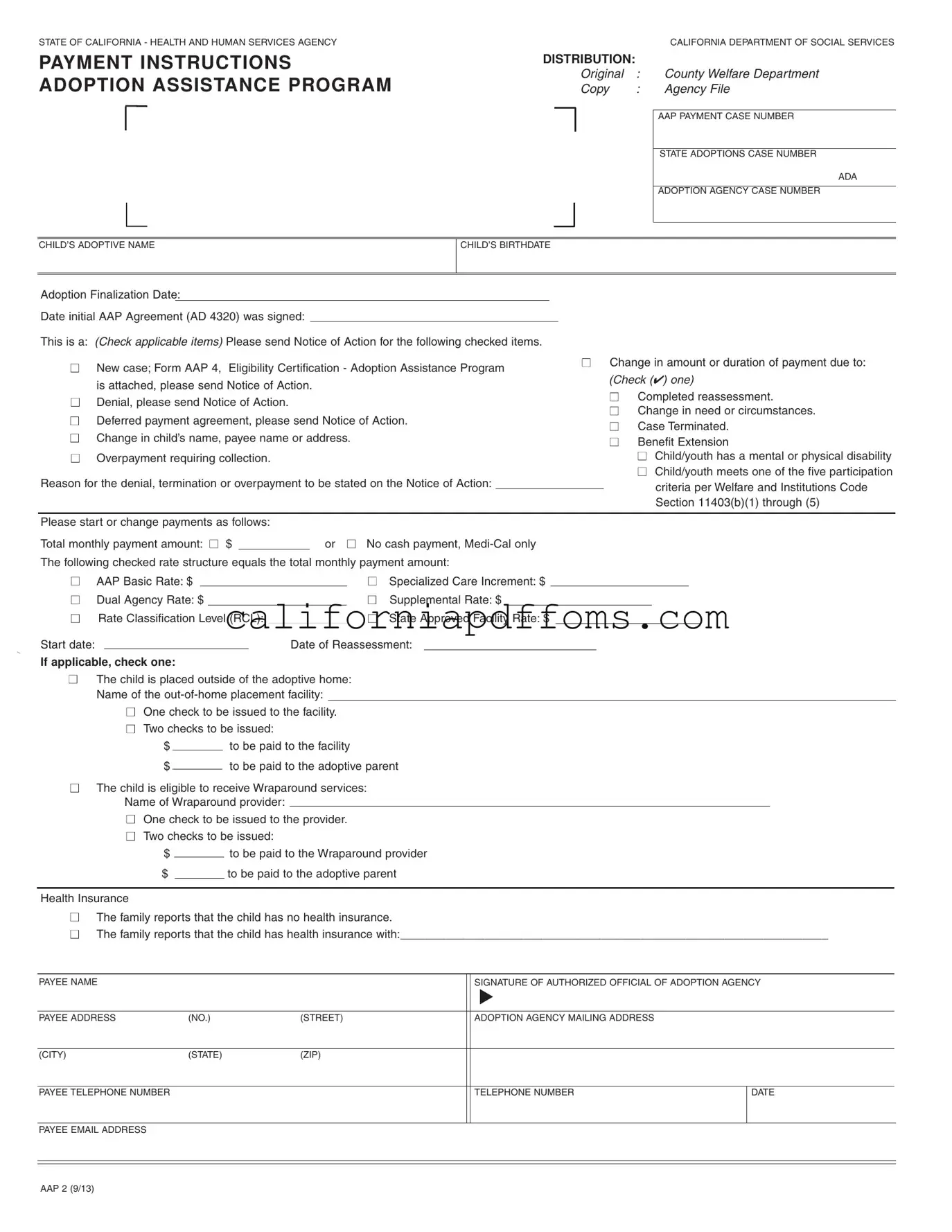Fill in Your California Aap 2 Template