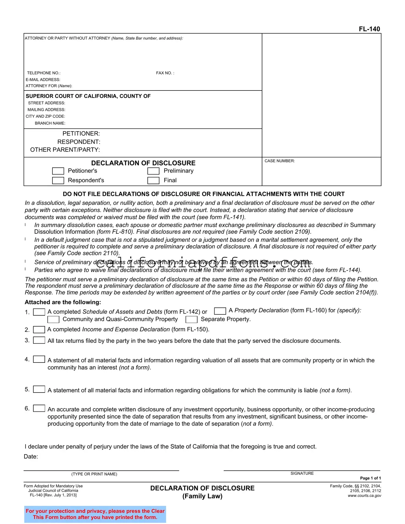 Fill in Your California Fl140 Template