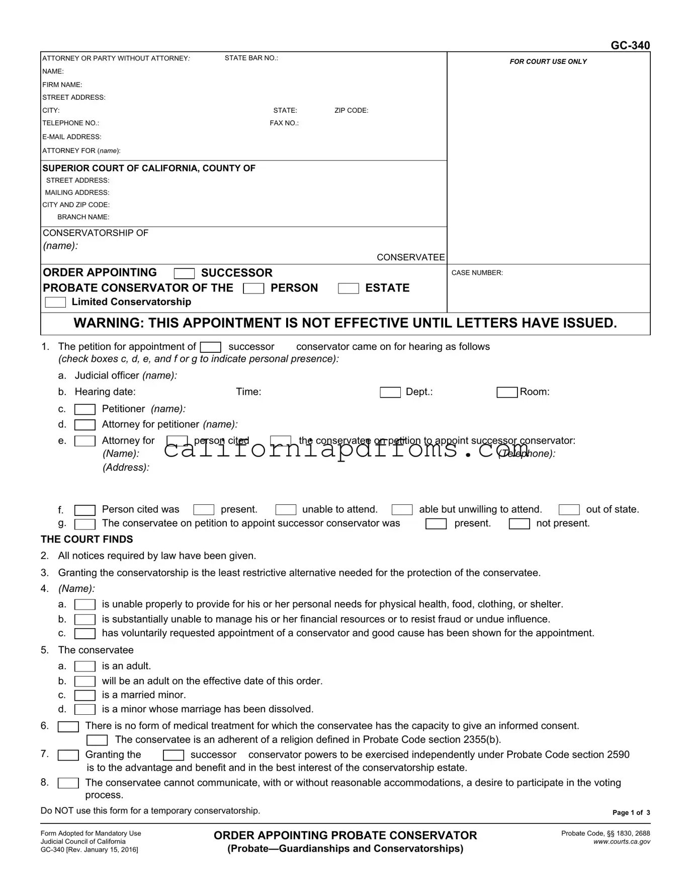 Fill in Your California Gc 340 Template