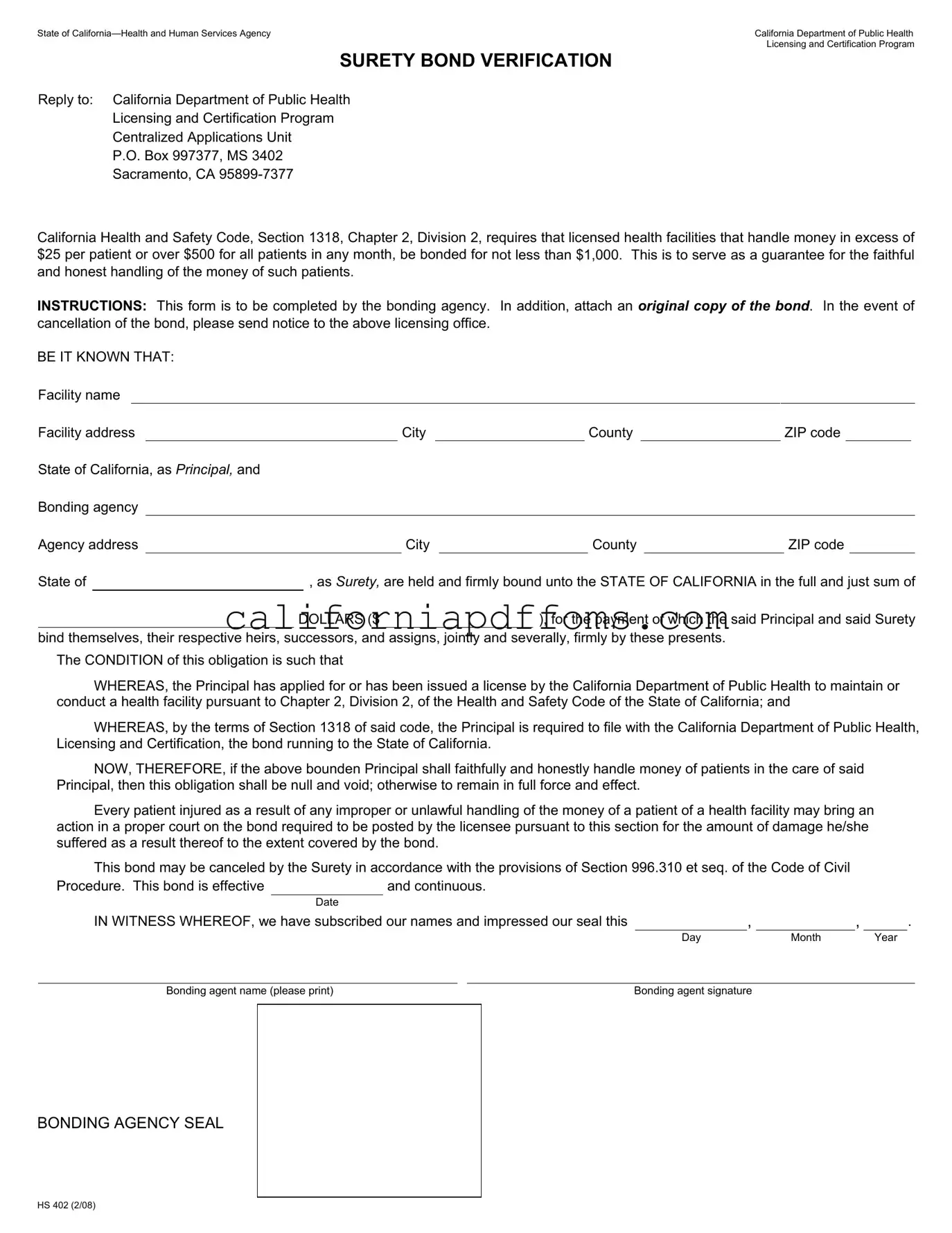 Fill in Your California Hs 402 Template