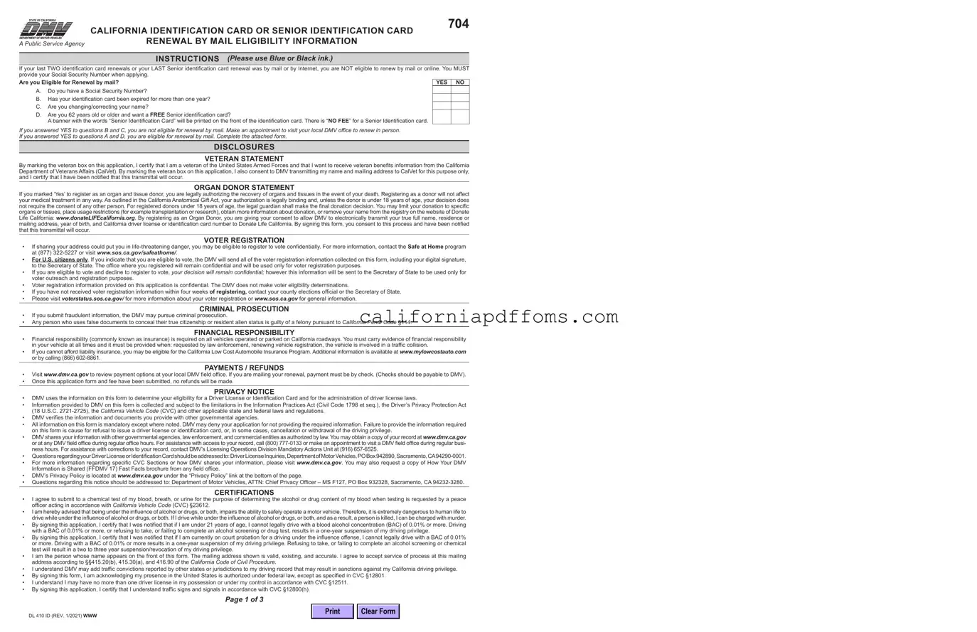 Fill in Your California Id Card Template