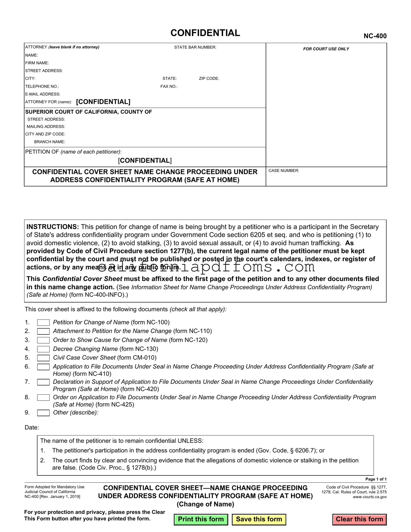 Fill in Your California Nc 400 Template