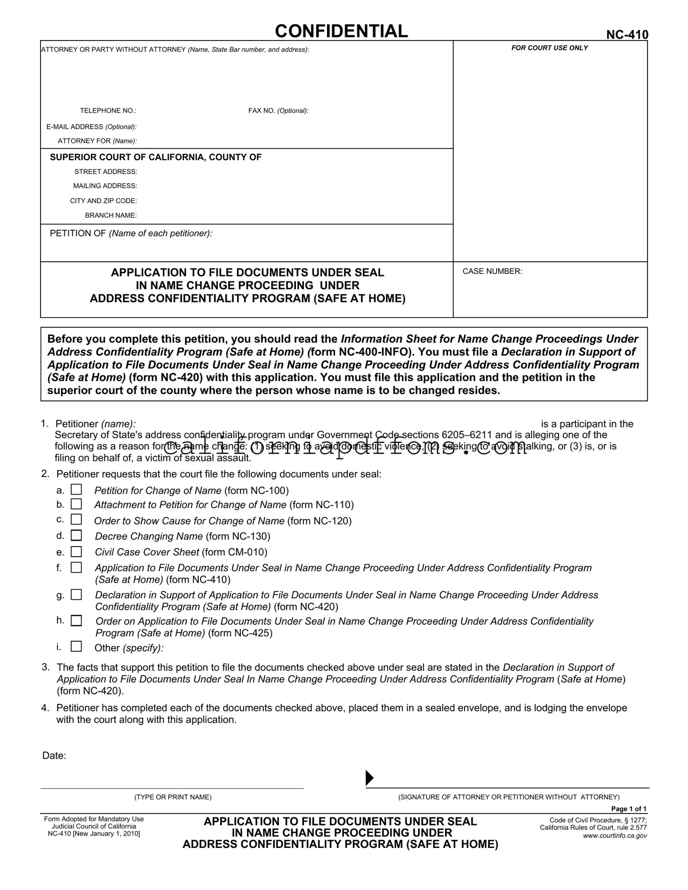 Fill in Your California Nc 410 Template