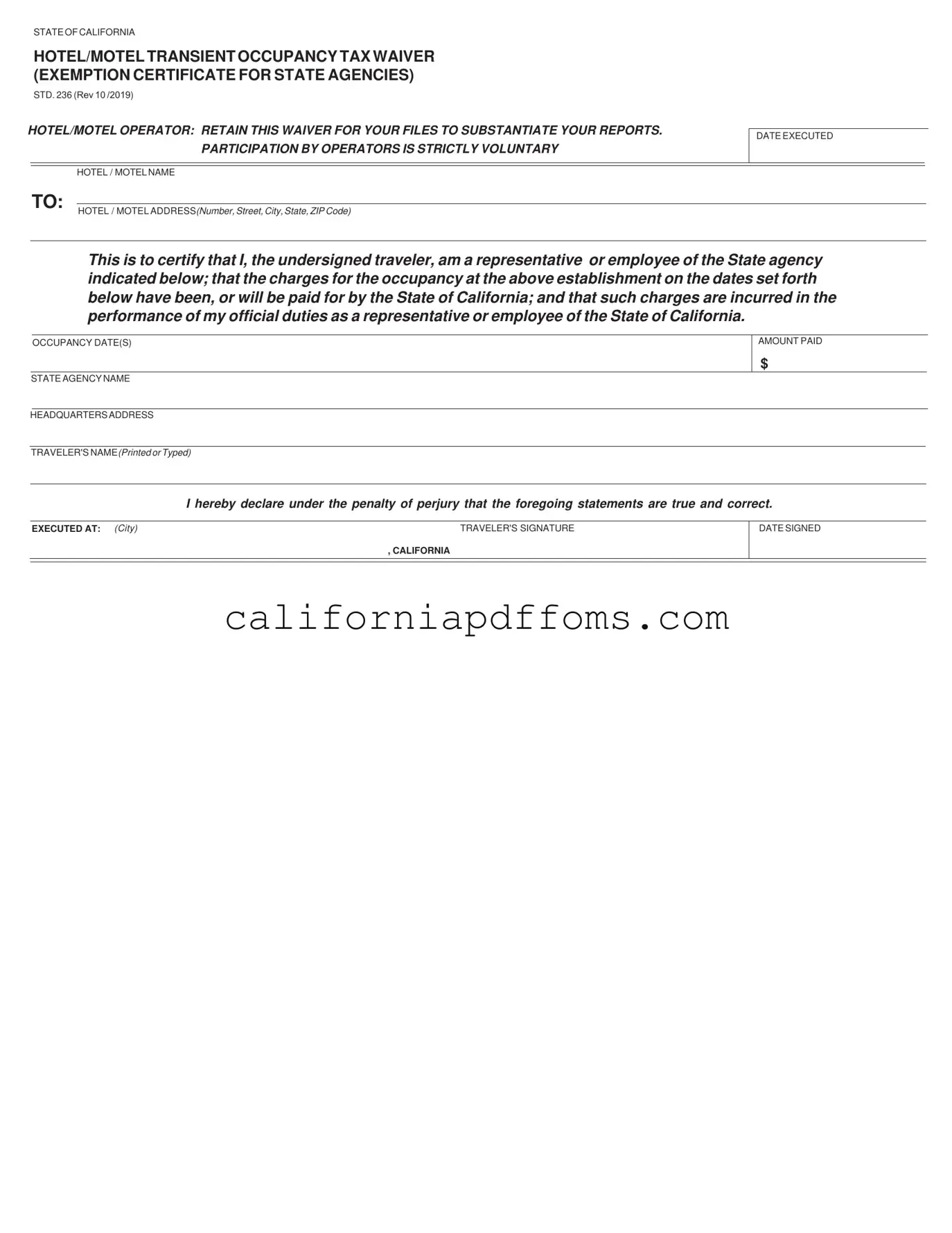 Fill in Your California Std 236 Template