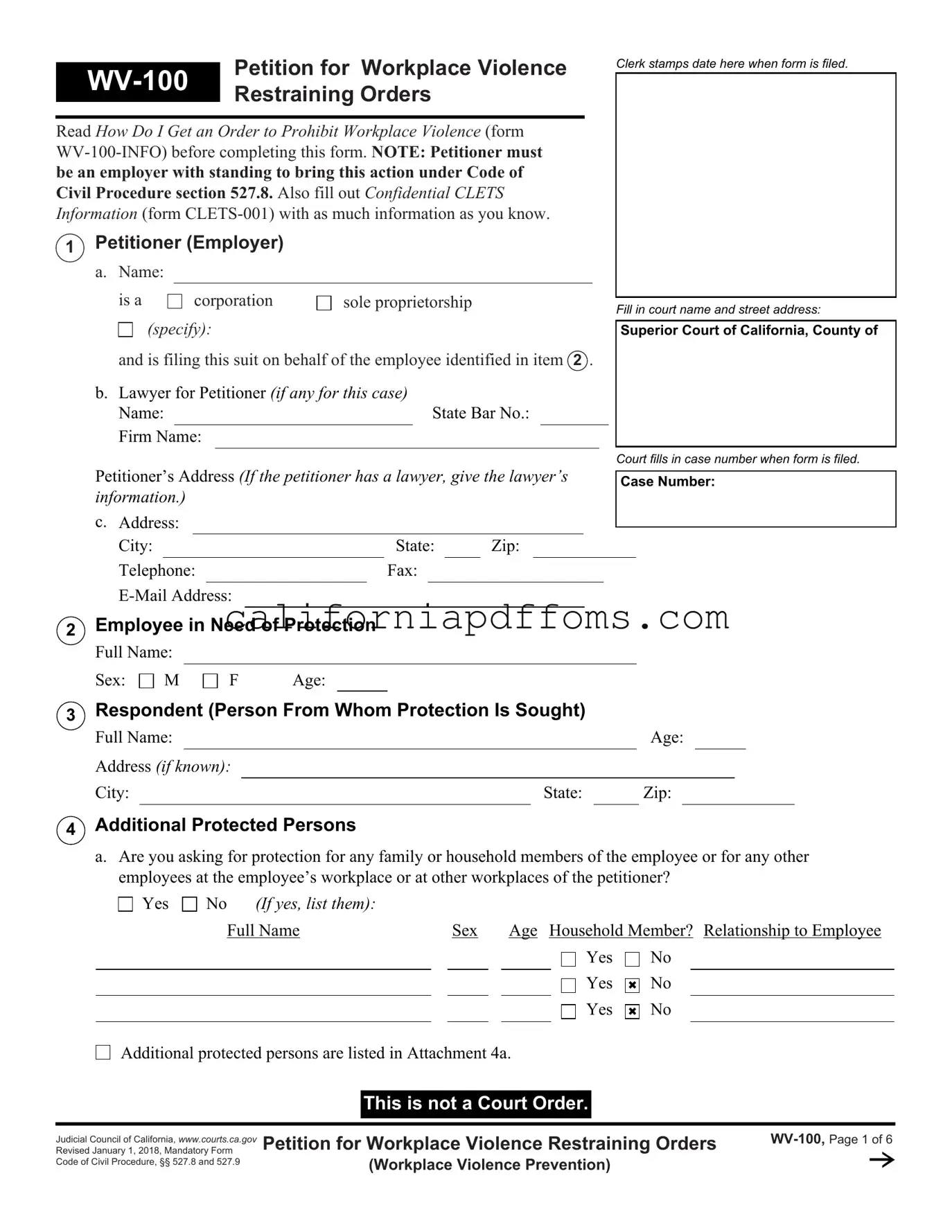 Fill in Your California Wv 100 Template
