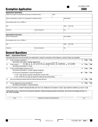 Fill in Your California 3500 Template