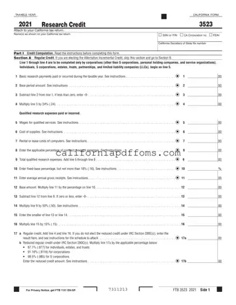 Fill in Your California 3523 Template