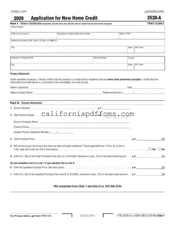 Fill in Your California 3528 A Template