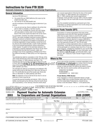 Fill in Your California 3539 Template