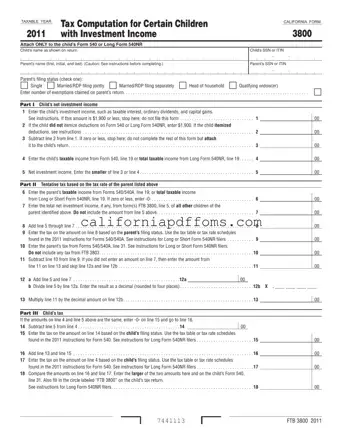 Fill in Your California 3800 Template