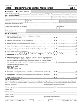 Fill in Your California 592 F Template