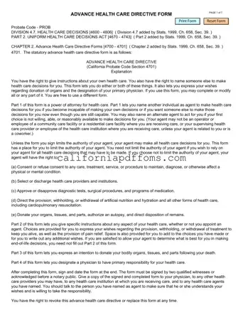 Fill in Your California Advanced Health Care Directive Template