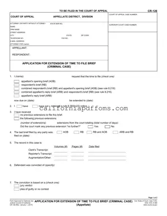 Fill in Your California Cr 126 Template