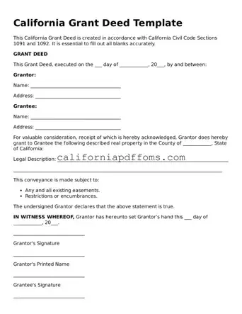 Blank  Deed Form for California