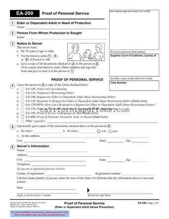 Fill in Your California Ea 200 Template