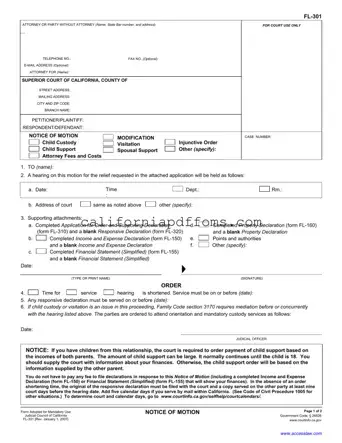 Fill in Your California Fl 301 Template