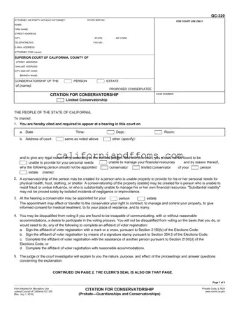 Fill in Your California Gc 320 Template