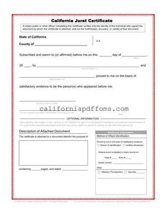 Fill in Your California Jurat Template