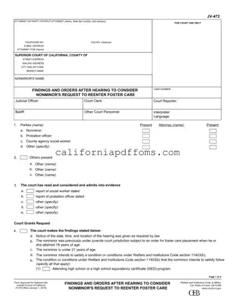 Fill in Your California Jv 472 Template