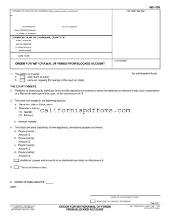 Fill in Your California Mc 358 Template
