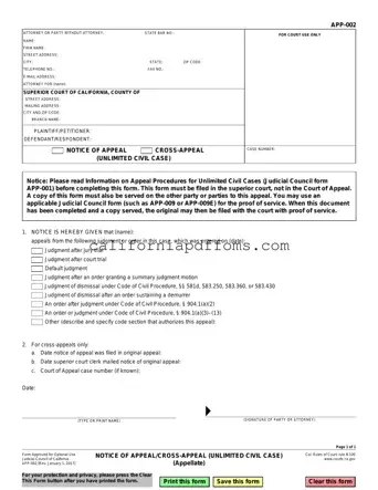 Fill in Your California Notice App 002 Template