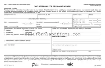 Fill in Your California Wic Template